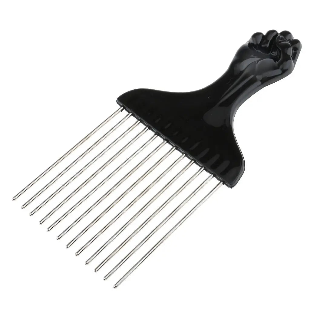 Stainless Steel Afro Pick Comb Handmade for Thick Wet and Curly Hair for African American Men and Women