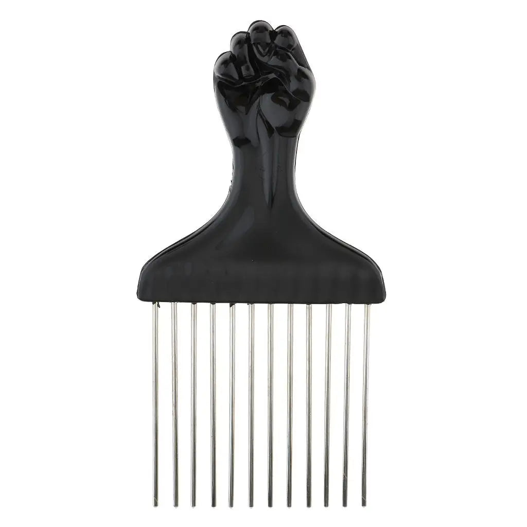 Stainless Steel Afro Pick Comb Handmade for Thick Wet and Curly Hair for African American Men and Women