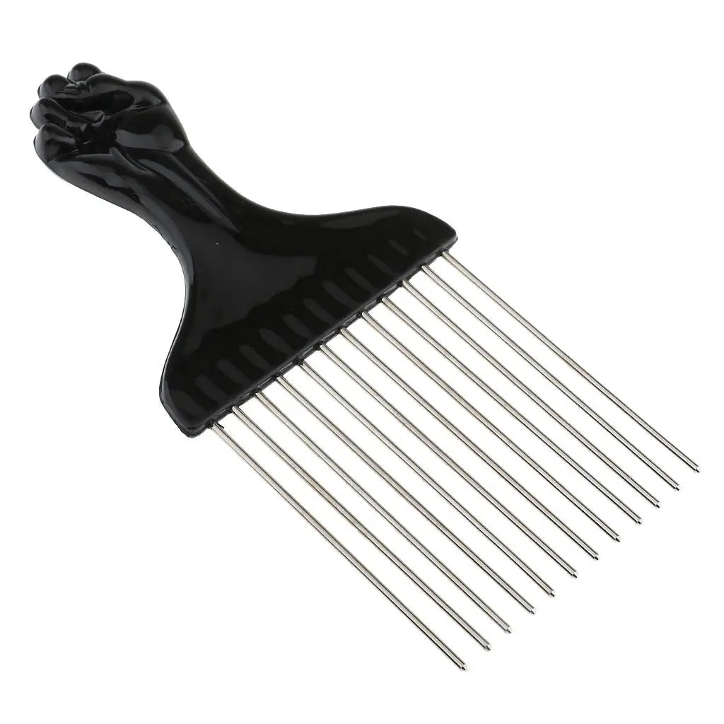 Stainless Steel Afro Pick Comb Handmade for Thick Wet and Curly Hair for African American Men and Women